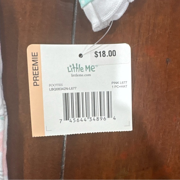 1 Preemie 3 Newborn 4 Piece Baby Girl Clothes Set Carters And Little me. - Picture 6 of 10